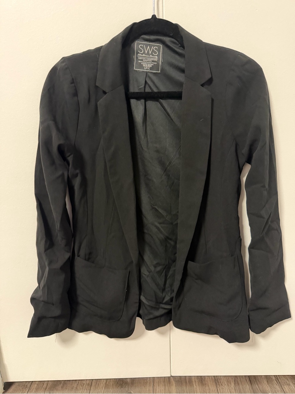 Streetwear Society Black Open-Front Blazer